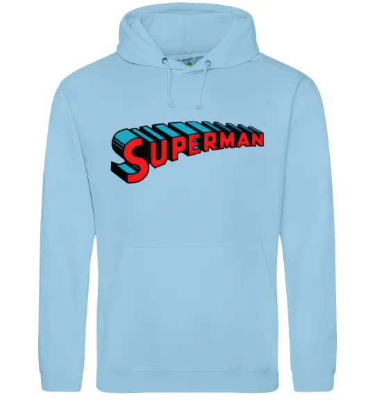 Чоловіча толстовка (худі) SUPERMAN слово Блакитний фото