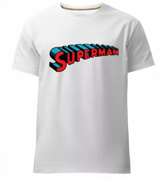 Чоловіча преміум футболка SUPERMAN слово Білий фото