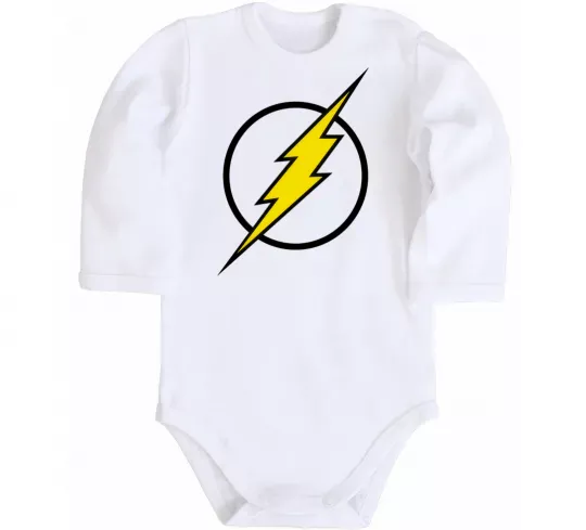Детский боди logo flash Белый фото