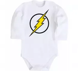 Детский боди logo flash Белый фото