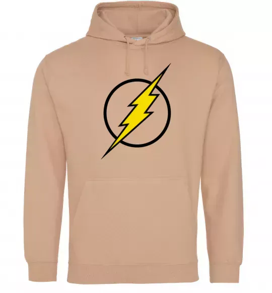 Мужская толстовка (худи) logo flash Песочный фото