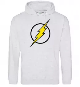 Женская толстовка (худи) Лого Флеш Серый меланж фото