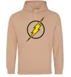 Женская толстовка (худи) logo flash Песочный фото