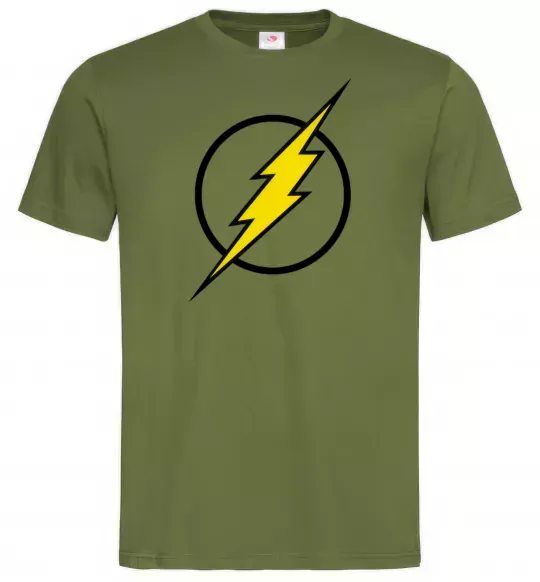 Мужская футболка logo flash Оливковый фото