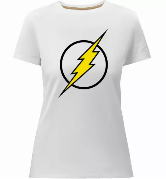 Женская премиум футболка logo flash Белый фото