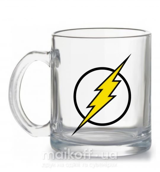 Чашка стеклянная logo flash Прозрачный фото