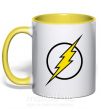 Чашка з кольоровою ручкою logo flash Сонячно жовтий фото