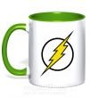 Чашка з кольоровою ручкою logo flash Зелений фото