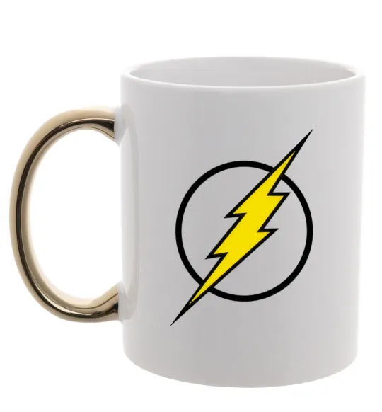 Чашка с цветной ручкой logo flash Золото фото