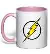 Чашка с цветной ручкой logo flash Нежно розовый фото