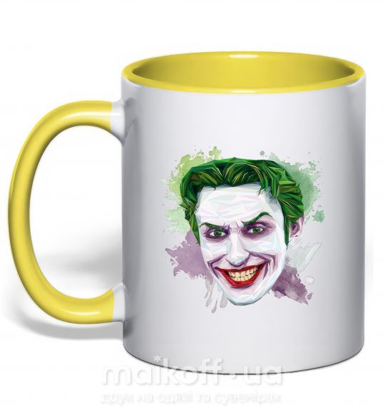 Чашка з кольоровою ручкою Joker paint Сонячно жовтий фото