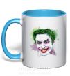 Чашка з кольоровою ручкою Joker paint Блакитний фото