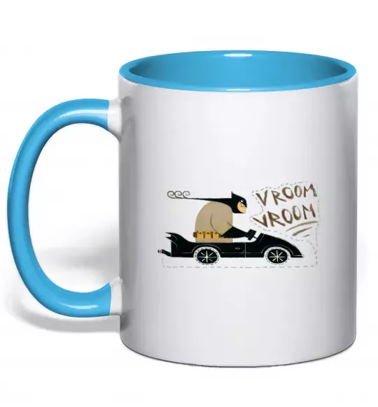 Чашка з кольоровою ручкою Batmobile Блакитний фото