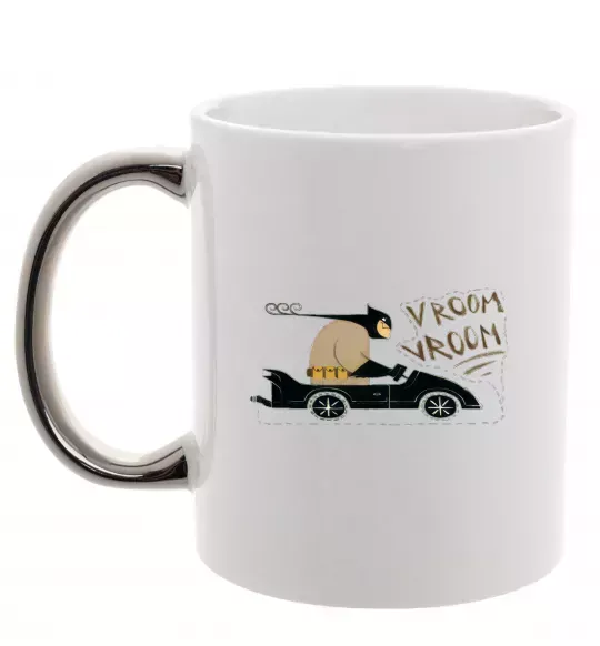 Чашка з кольоровою ручкою Batmobile Срібло фото