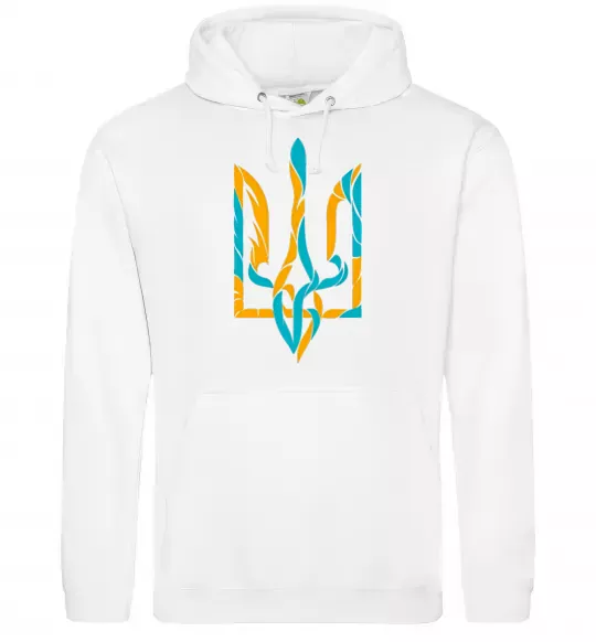 Женская толстовка (худи) Тризуб weavy gerb Белый фото