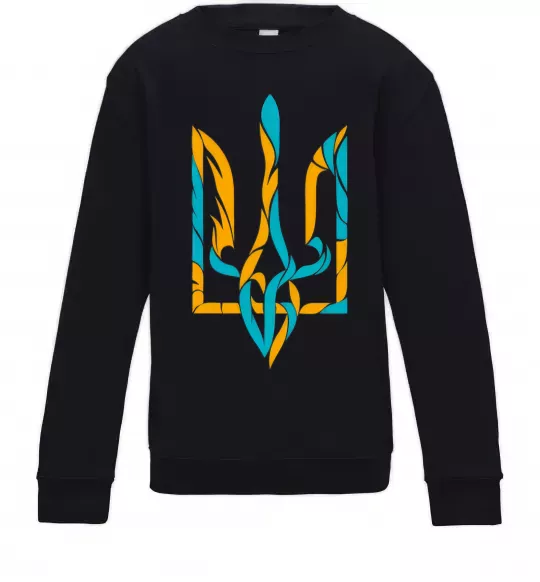 Детский Свитшот Тризуб weavy gerb Черный фото