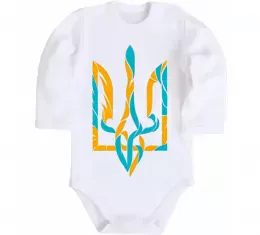 Детский боди Герб птах жовтий Белый фото