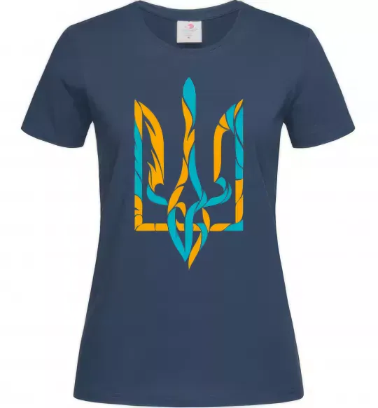 Женская футболка Тризуб weavy gerb Темно-синий фото