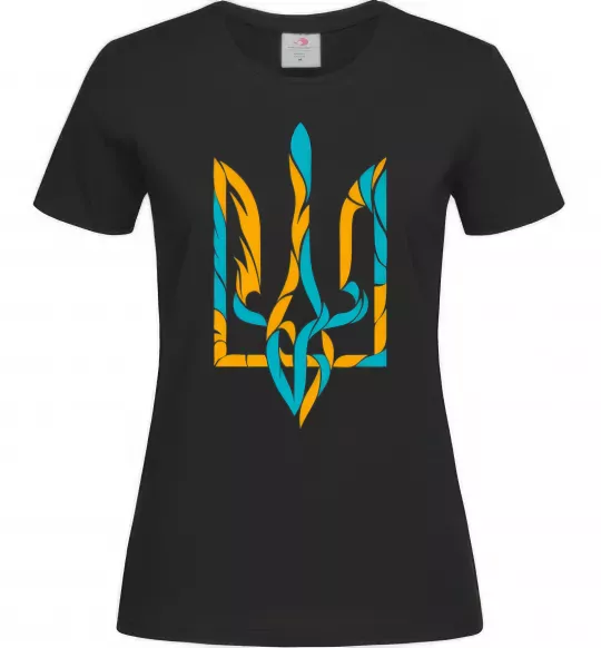 Женская футболка Тризуб weavy gerb Черный фото