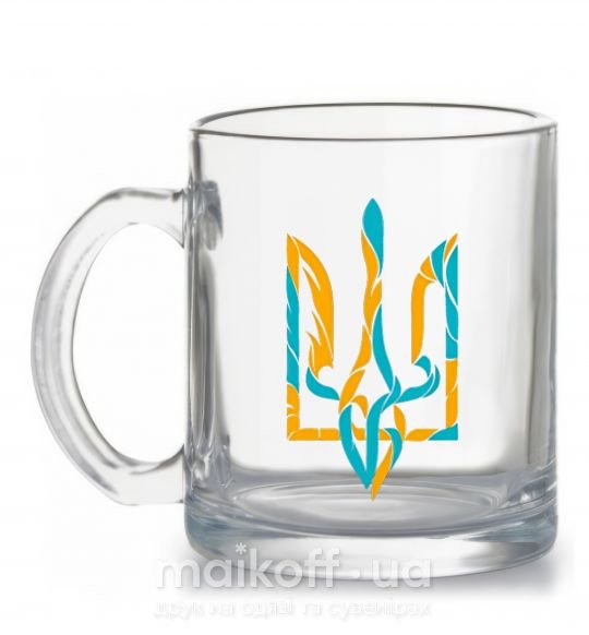 Чашка скляна Тризуб weavy gerb Прозорий фото
