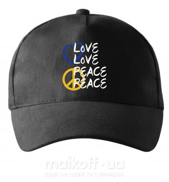 Кепка LOVE PEACE Чорний фото