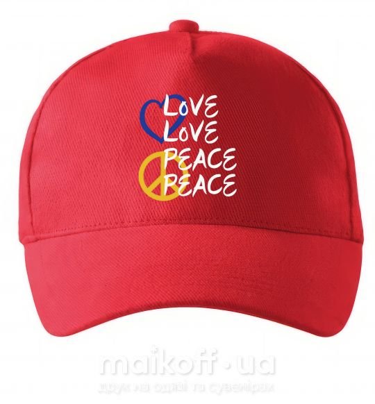 Кепка LOVE PEACE Красный фото