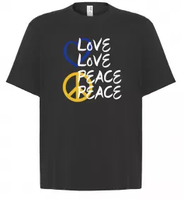 Футболка Оверсайз LOVE PEACE Черный фото
