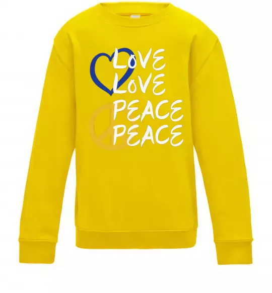 Детский Свитшот LOVE PEACE Солнечно желтый фото