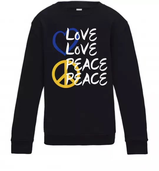 Детский Свитшот LOVE PEACE Черный фото