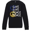 Детский Свитшот LOVE PEACE Черный Детский Свитшот LOVE PEACE Черный фото