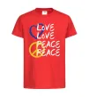 Детская футболка LOVE PEACE Красный фото