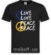 Чоловіча футболка LOVE PEACE Чорний фото