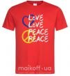 Мужская футболка LOVE PEACE Красный фото