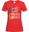 Женская футболка LOVE PEACE Красный фото