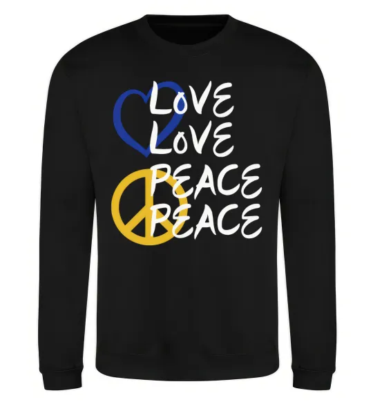 Світшот LOVE PEACE Чорний фото
