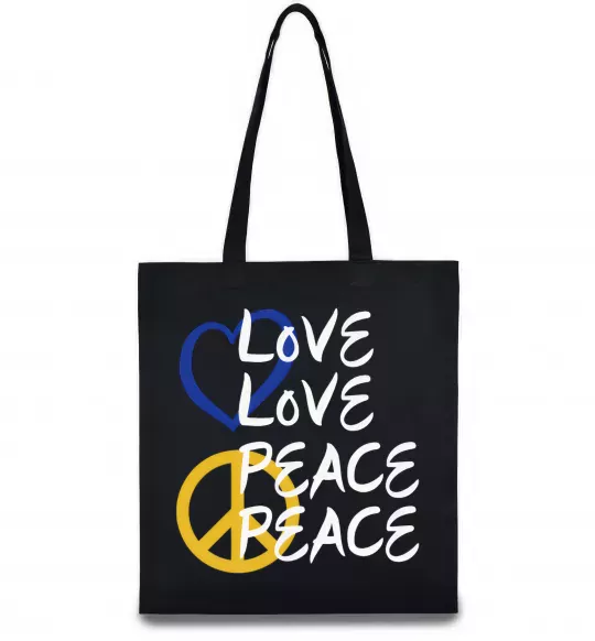 Еко-сумка LOVE PEACE Чорний фото