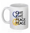 Чашка керамічна LOVE PEACE Білий фото
