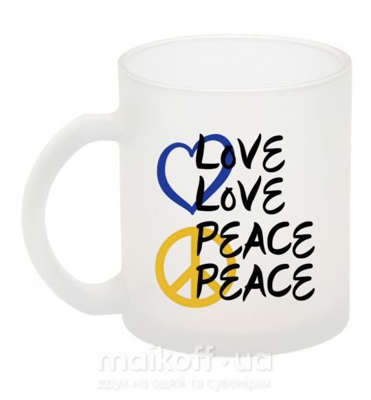 Чашка скляна LOVE PEACE Фроузен фото