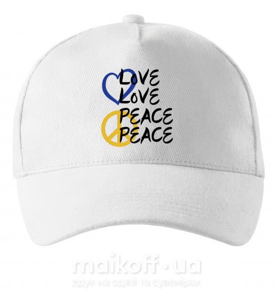 Кепка LOVE PEACE Білий фото