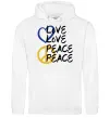 Женская толстовка (худи) LOVE PEACE Белый фото