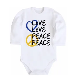 Детский боди LOVE PEACE Белый фото