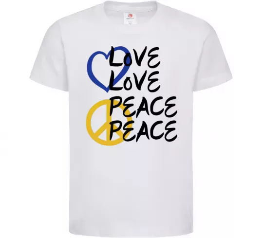 Детская футболка LOVE PEACE Белый фото