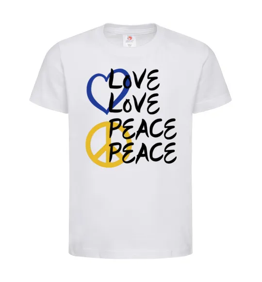 Детская футболка LOVE PEACE Белый фото