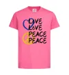 Детская футболка LOVE PEACE Ярко-розовый фото