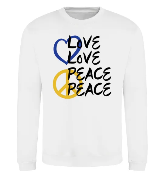 Світшот LOVE PEACE Білий фото