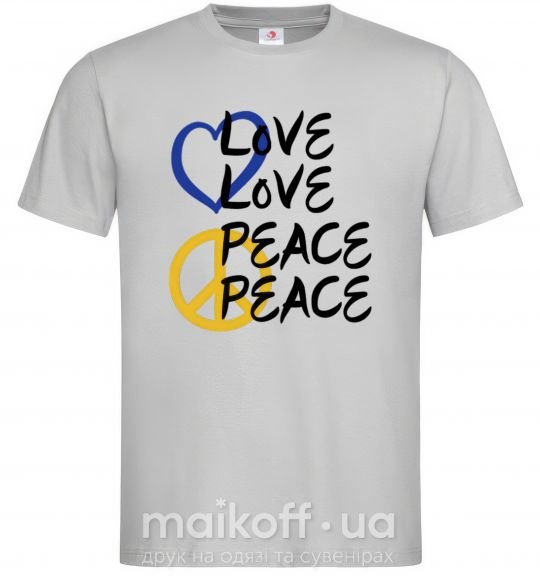 Чоловіча футболка LOVE PEACE Сірий фото