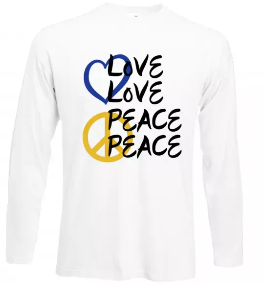 Лонгслів LOVE PEACE Білий фото