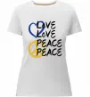 Жіноча преміум футболка LOVE PEACE Білий фото