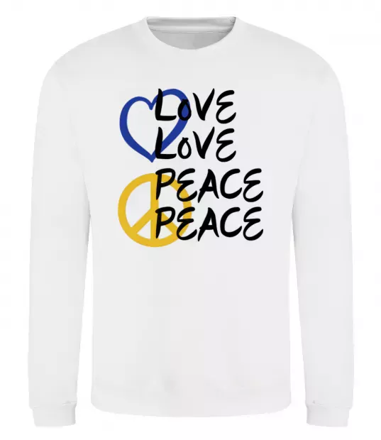 Свитшот LOVE PEACE Белый фото