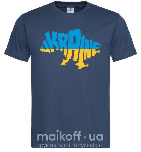 Мужская футболка UKRAINE MAP Темно-синий фото
